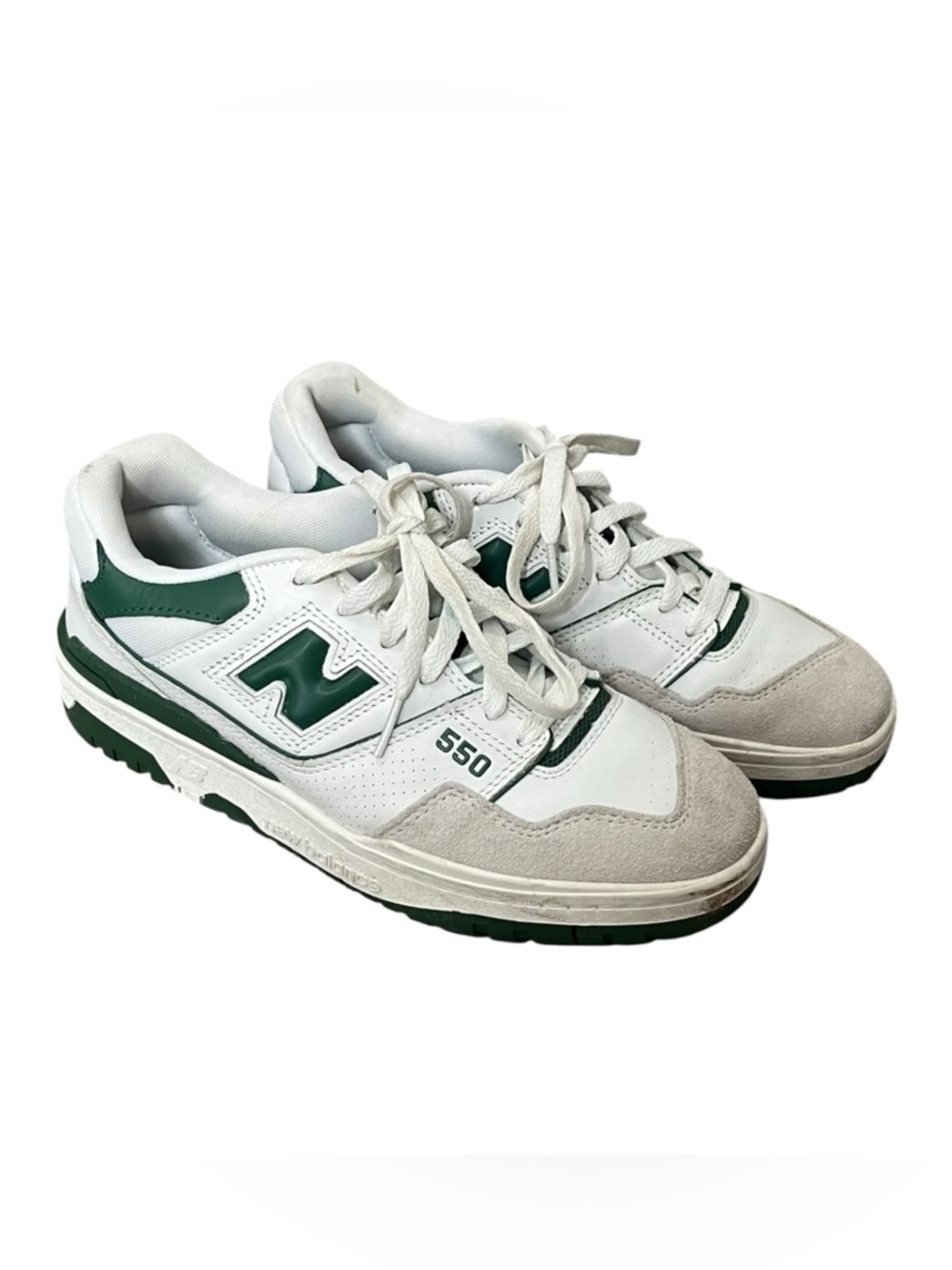 New‎ Balance 550 White Team Forest Green BB550WT1 Women's 6.5 Green Leather